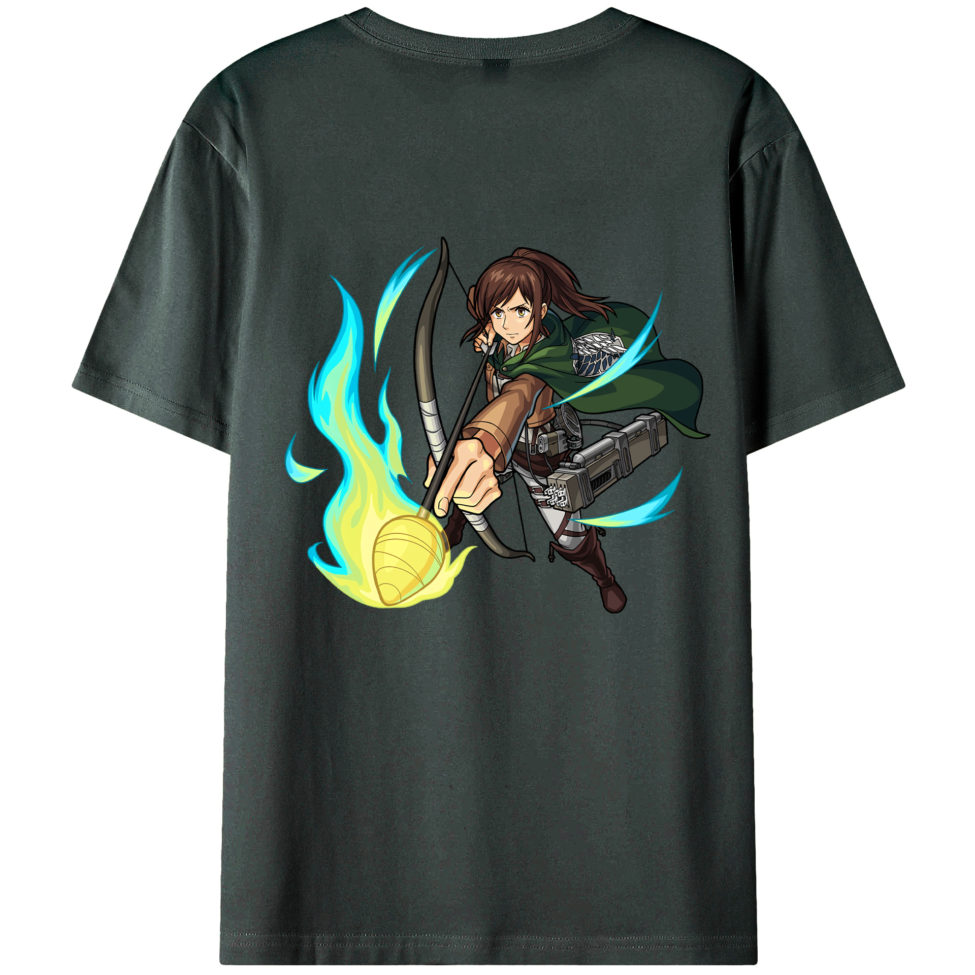 （画像用） 進撃の巨人 サシャ·ブラウス Attack on Titan Sasha Blaus 綿100％ メンズ半袖Tシャツ（バックプリント） 通気性